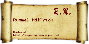 Rummel Márton névjegykártya